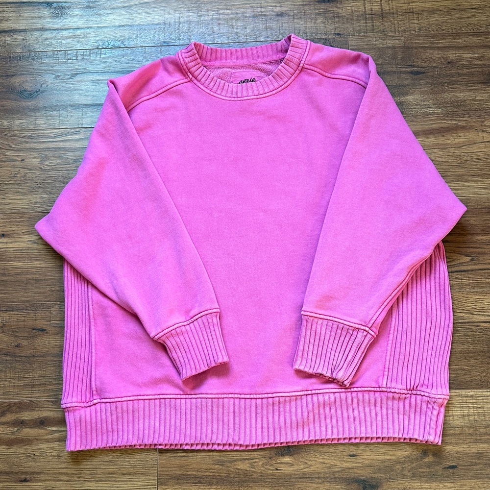 Aerie Women’s Down To Earth Crewneck Sweater Sweatshirt Pink Size Medium
